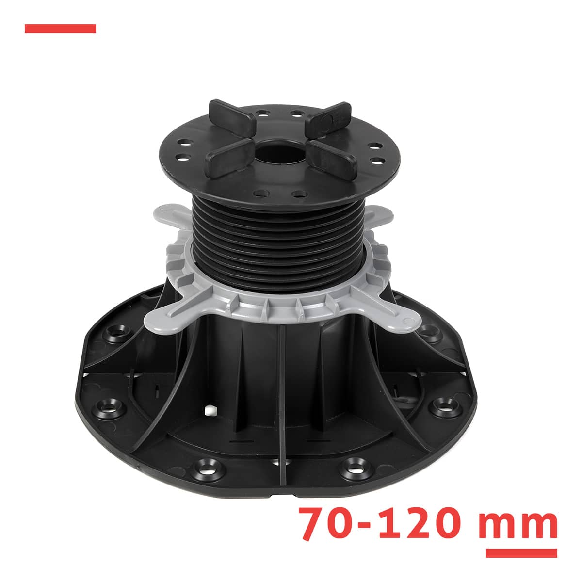 Regulowany wspornik tarasowy STANDARD 70-120 mm do płyt trasowych z fugą 3 mm