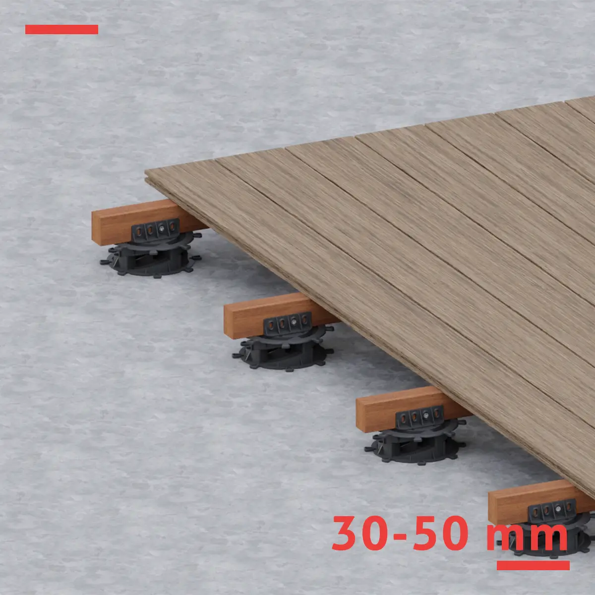 Wspornik regulowany 30-50 mm - do legarów - obrazek 3