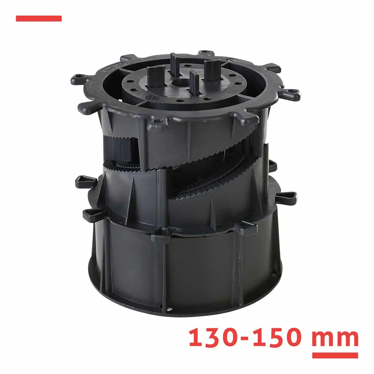 Regulowany wspornik tarasowy serii SPIRAL 10-17 mm do płyt z fugą 3 mm