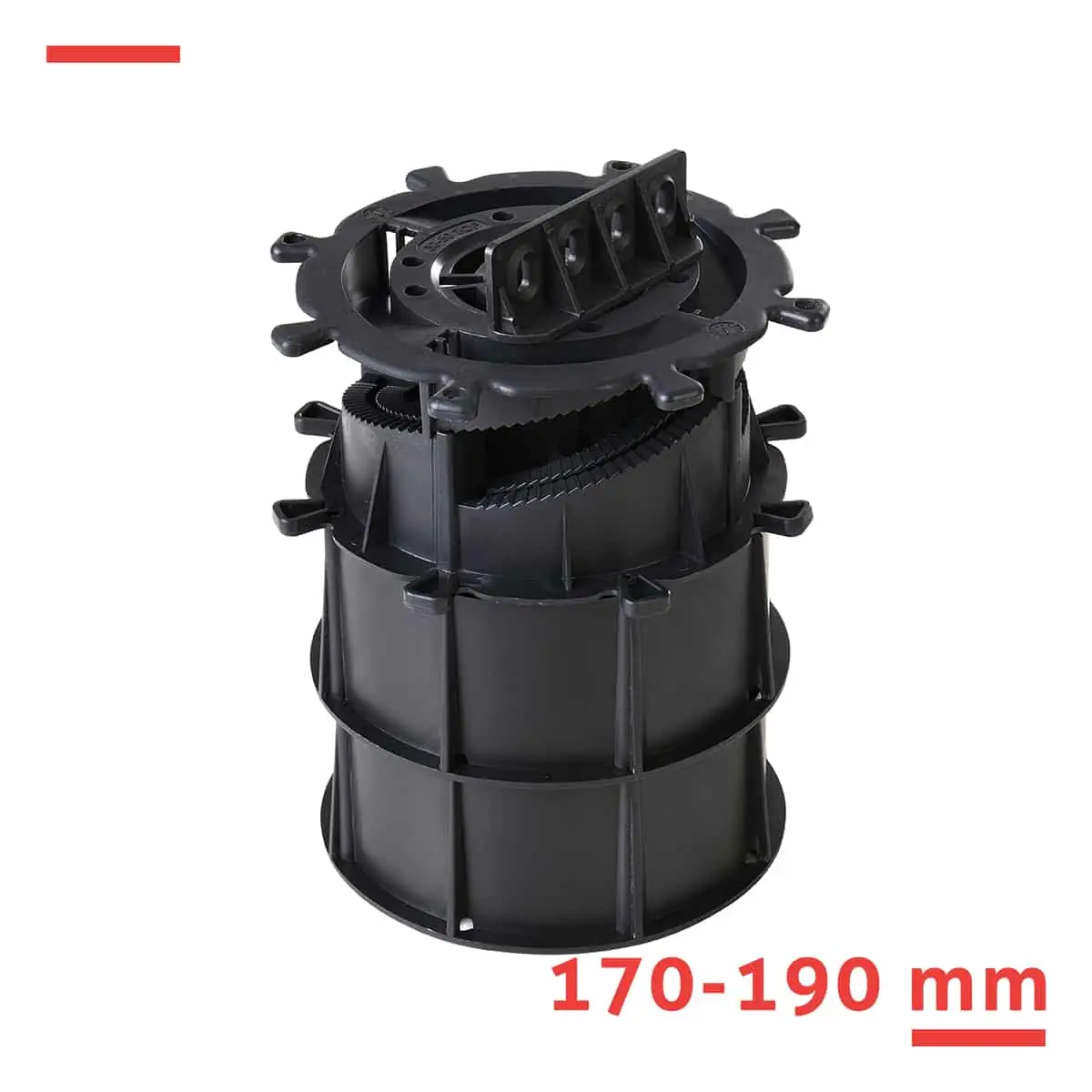 wspornik-tarasowy-regulowany-spiral-170-190-mm-dysk-adapter-do-legarow-01 Wspornik regulowany 90-110 mm