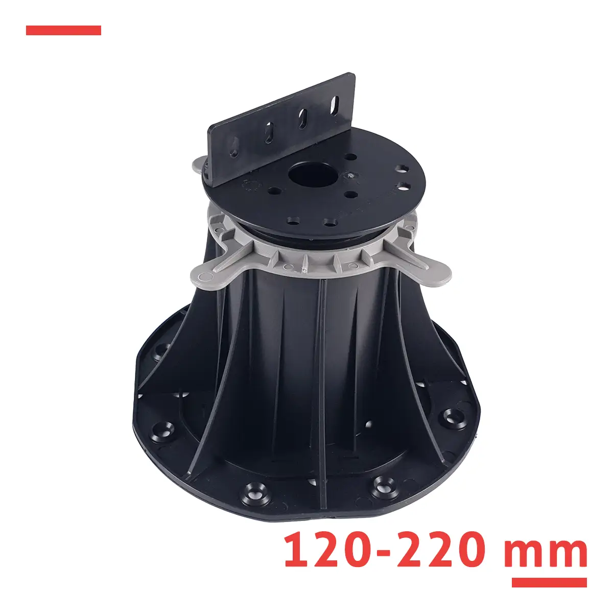 Regulowany wspornik tarasowy STANDARD 120-220 mm do płyt trasowych z fugą 3 mm