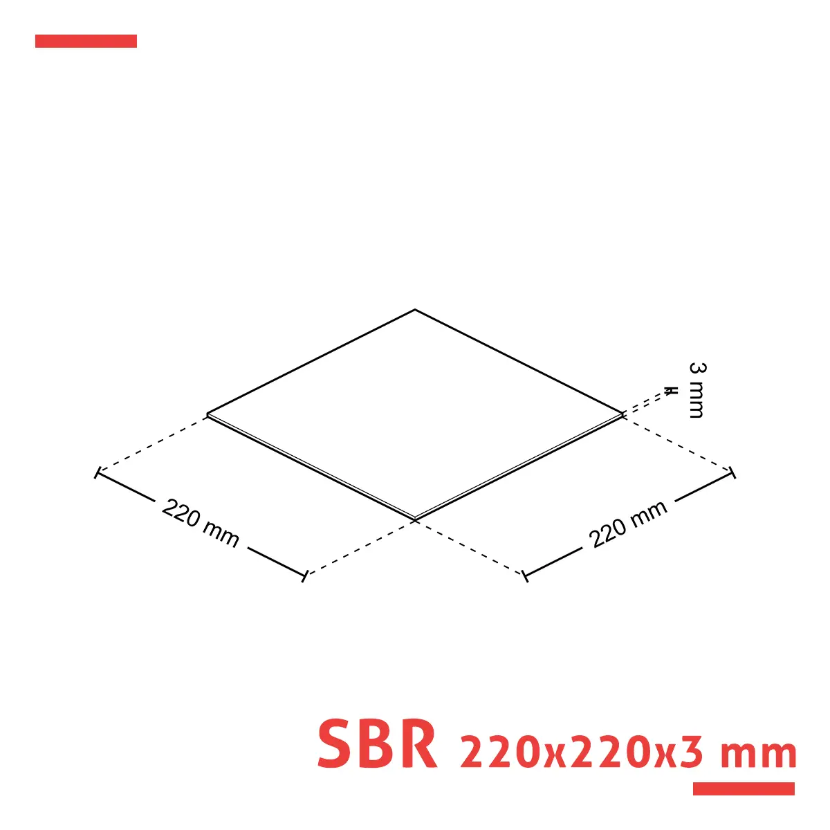 Podkład izolacyjny SBR 3mm 220x220 mm - obrazek 2